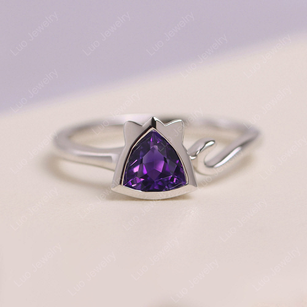 Amethyst Cat Inspired Ring