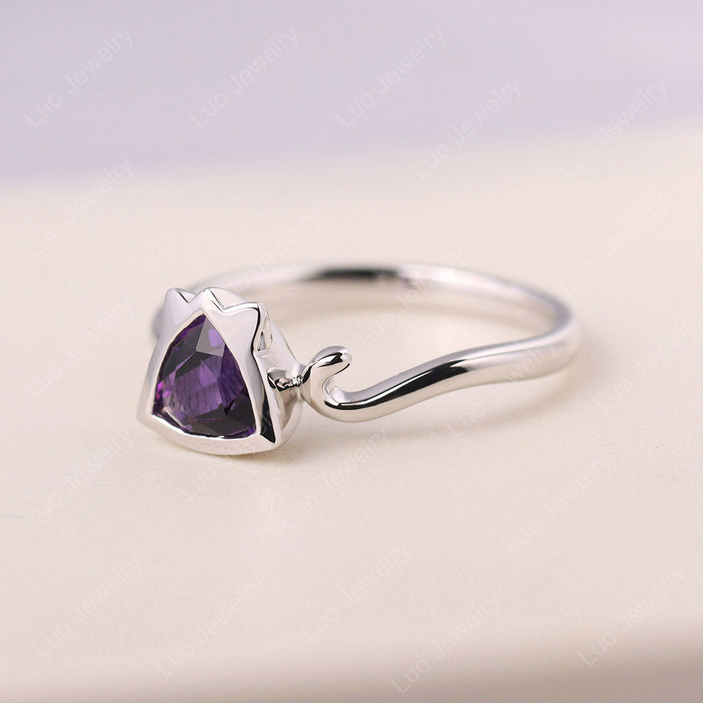 Amethyst Cat Inspired Ring