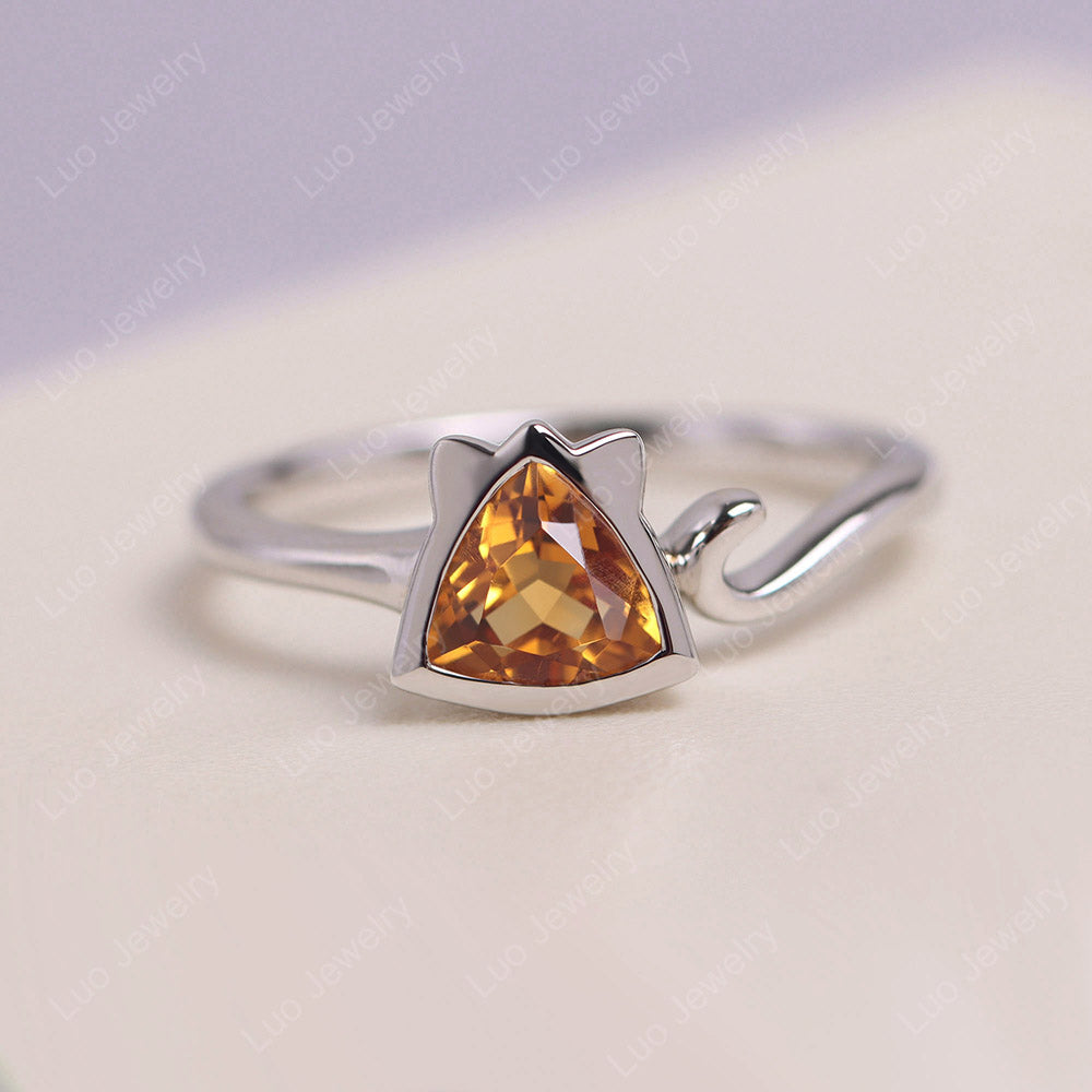 Citrine Cat Inspired Ring