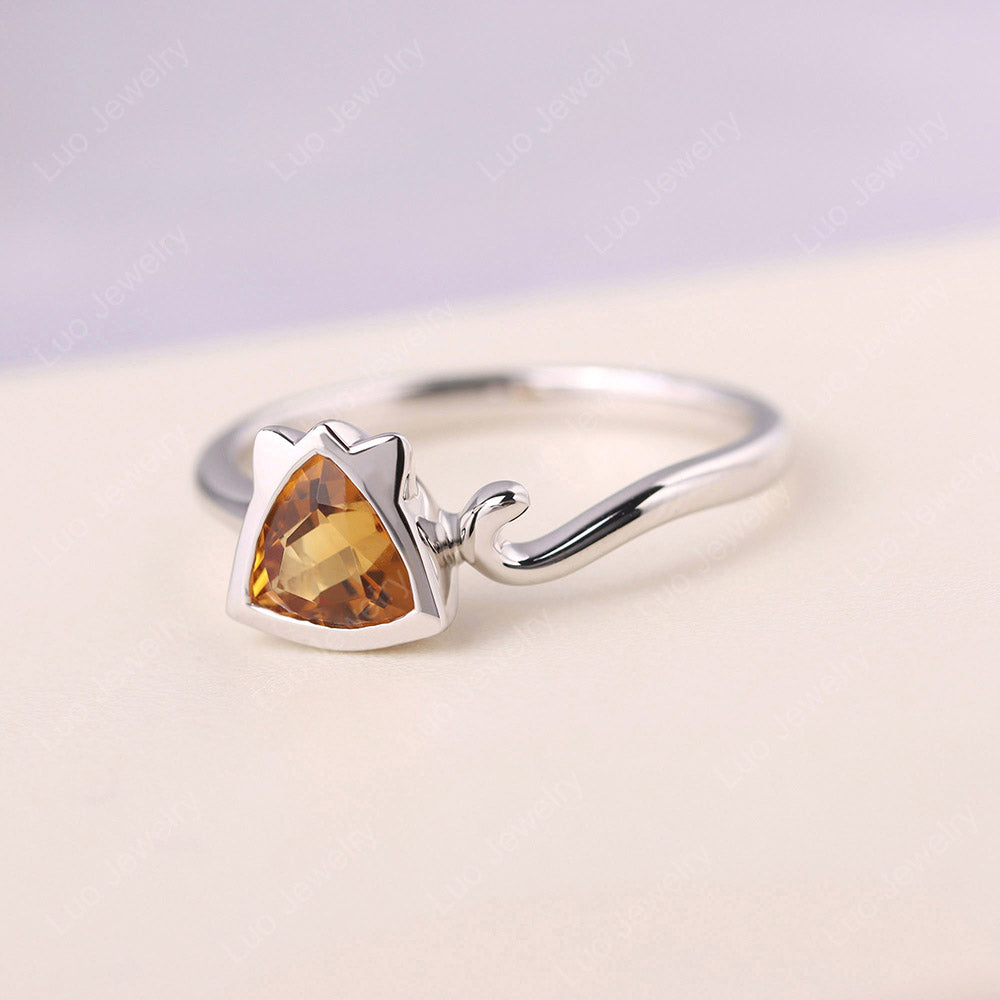 Citrine Cat Inspired Ring