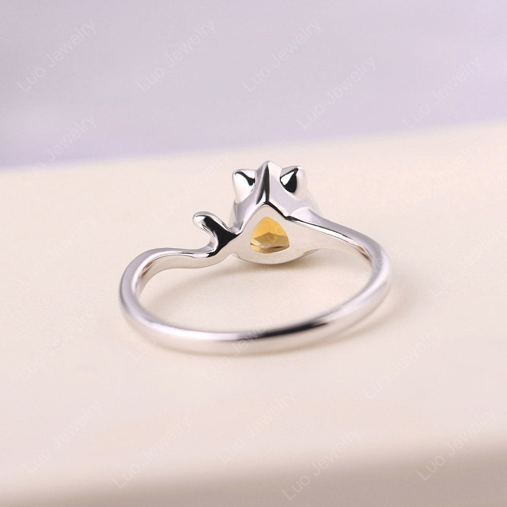 Cat Trillion Cut Citrine Bezel Ring