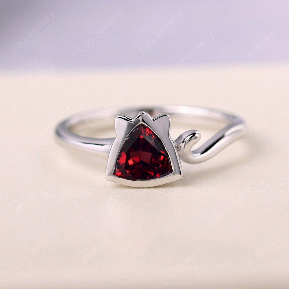 Garnet Cat Inspired Ring