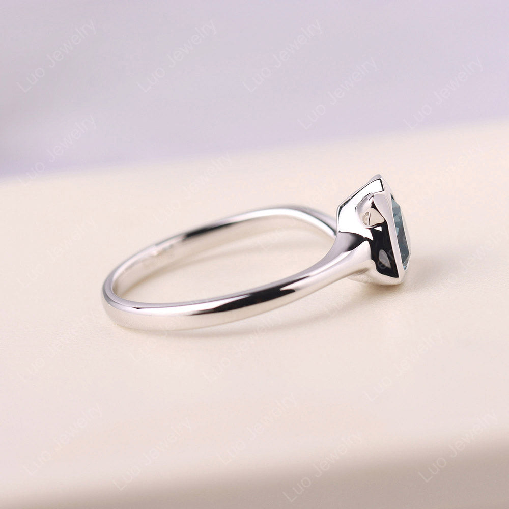 Cat Trillion Cut London Blue Topaz Bezel Ring