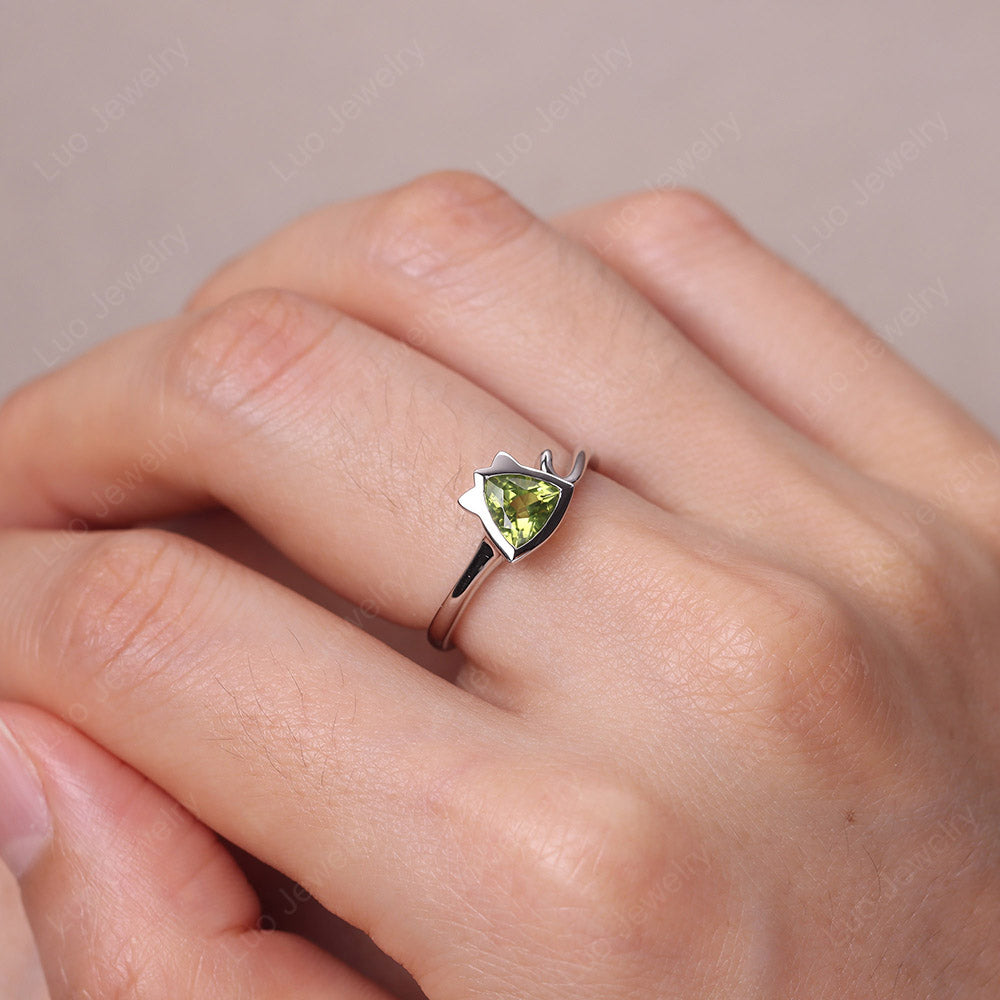 Peridot Cat Inspired Ring