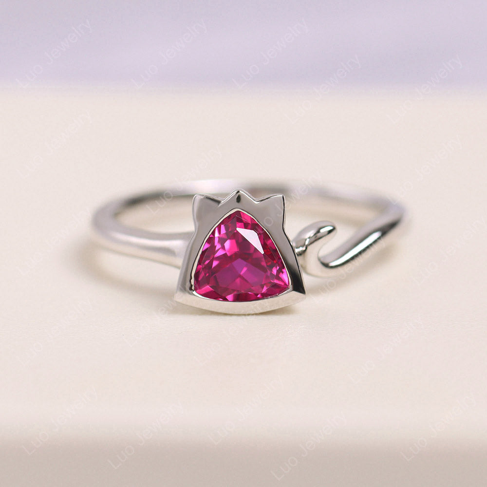 Ruby Cat Inspired Ring