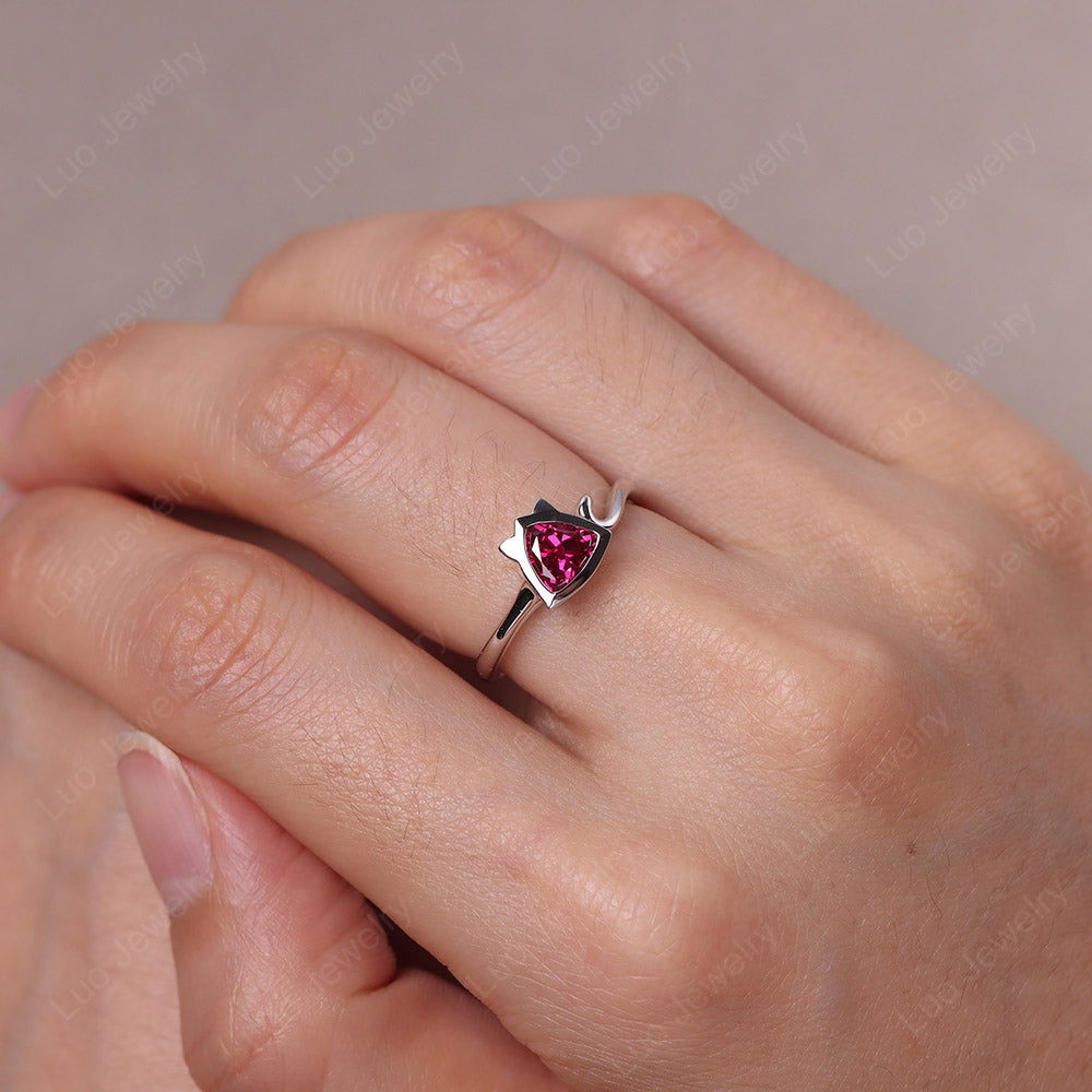 Ruby Cat Inspired Ring