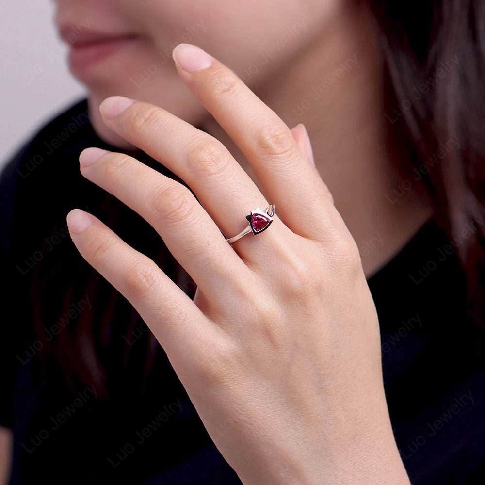 Ruby Cat Inspired Ring
