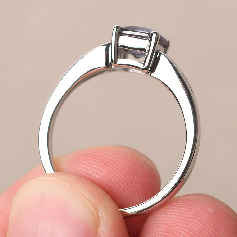 Alexandrite Gold Asscher Cut Engagement Ring - LUO Jewelry