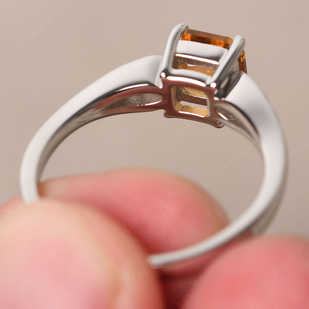 Citrine Gold Asscher Cut Engagement Ring - LUO Jewelry