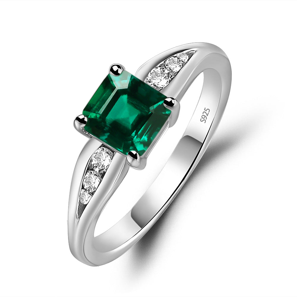 Emerald Gold Asscher Cut Engagement Ring - LUO Jewelry