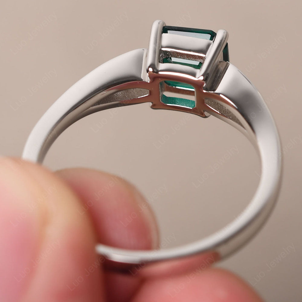 Emerald Gold Asscher Cut Engagement Ring - LUO Jewelry