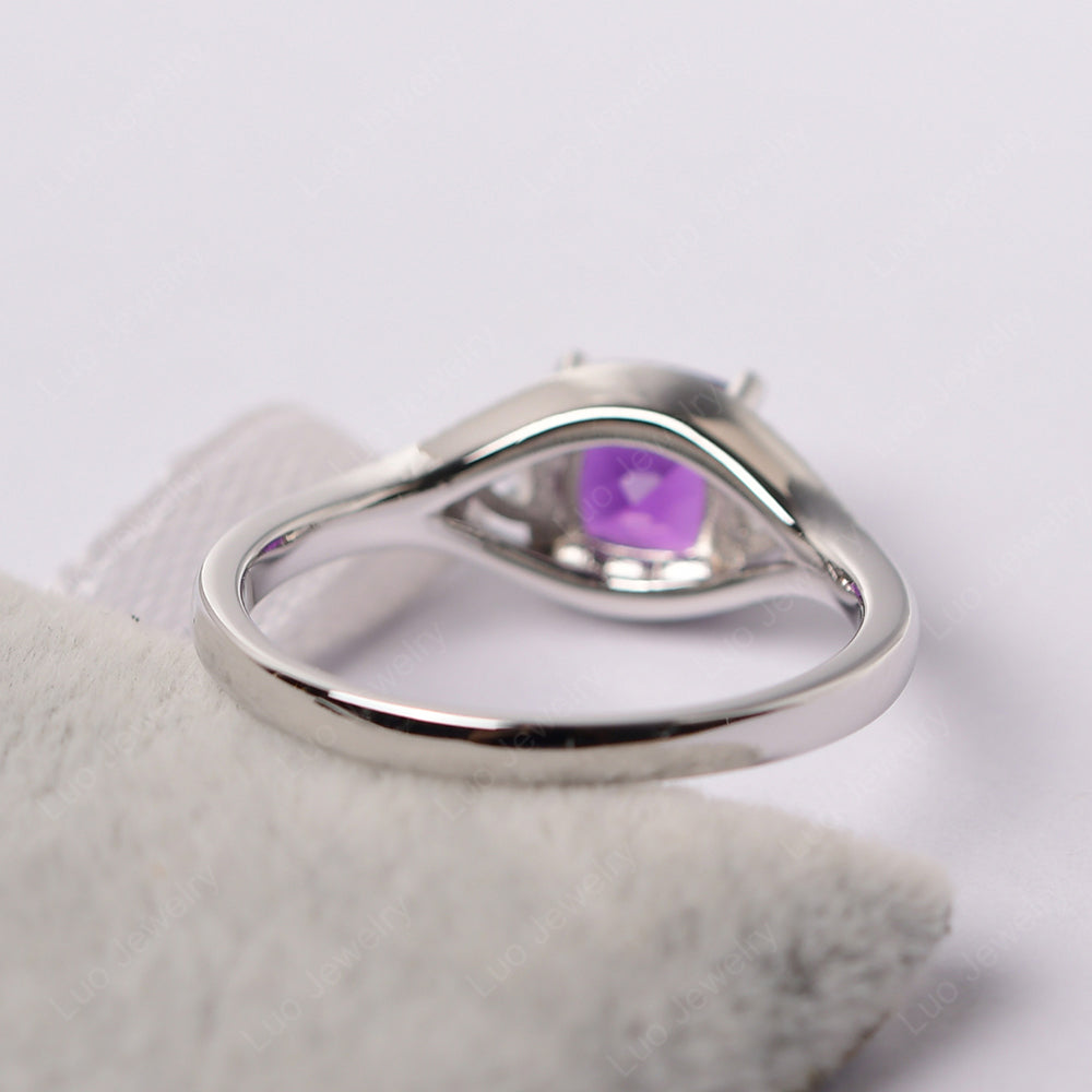 Vintage Amethyst Ring With Trillion Side Stone - LUO Jewelry