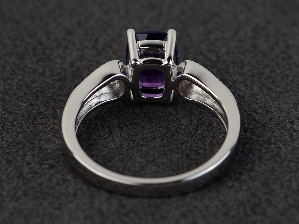 Vintage Cushion Cut Amethyst Engagement Ring - LUO Jewelry