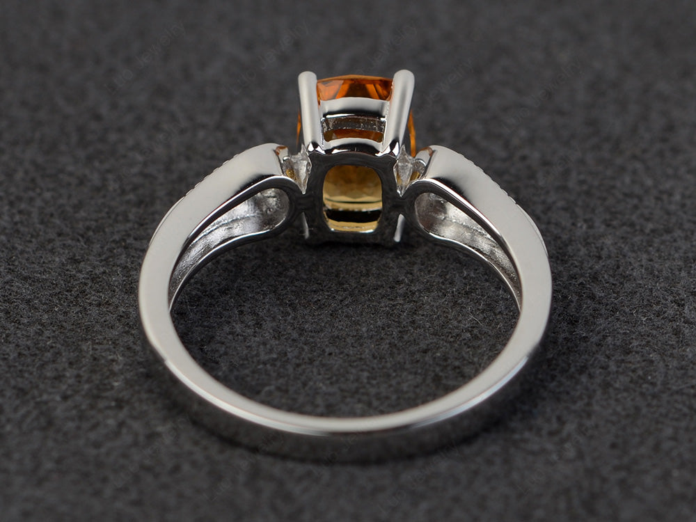 Vintage Cushion Cut Citrine Engagement Ring - LUO Jewelry