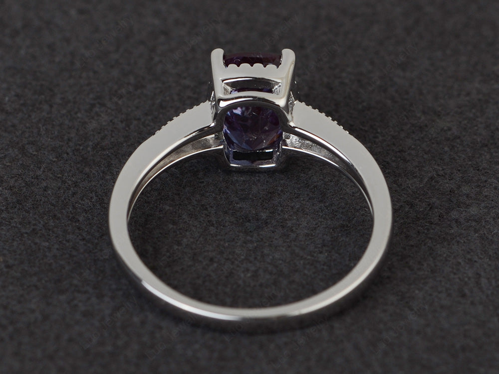 Vintage Alexandrite Ring Cushion Cut Ring - LUO Jewelry