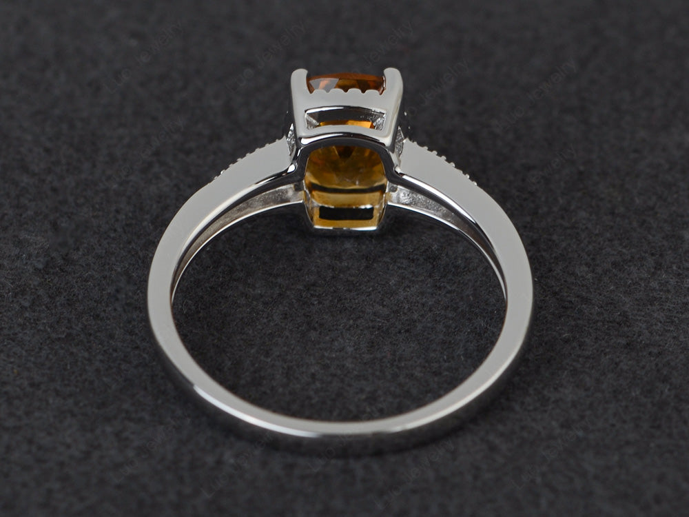 Vintage Citrine Ring Cushion Cut Ring - LUO Jewelry