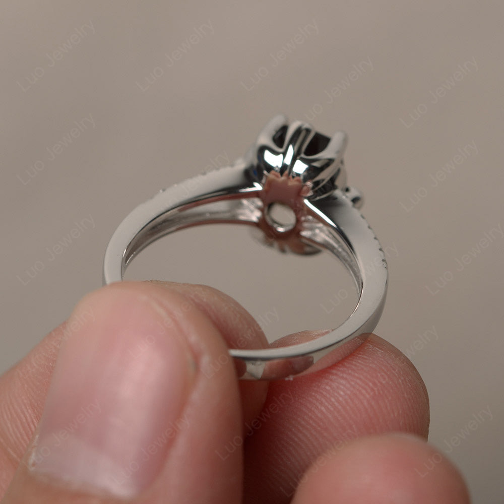 Rectangle Cut Smoky Quartz  Wedding Ring Art Deco - LUO Jewelry