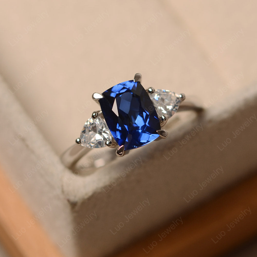 Elongated Cushion Cut Sapphire Rings - LUO Jewelry