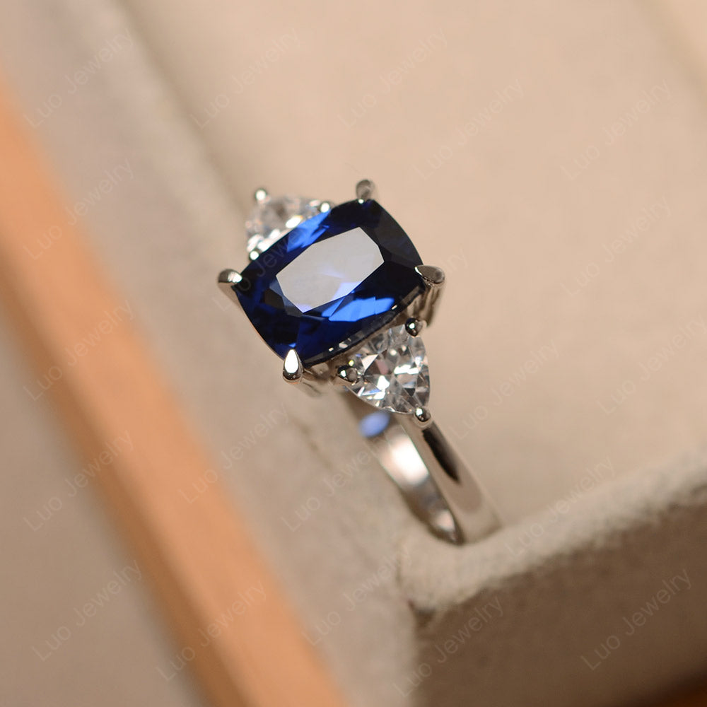 Elongated Cushion Cut Sapphire Rings - LUO Jewelry