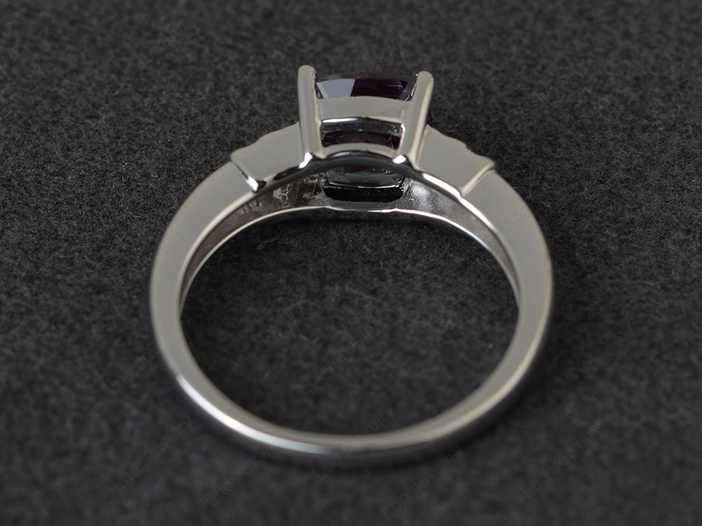 Cushion Cut Alexandrite Wedding Ring Silver - LUO Jewelry