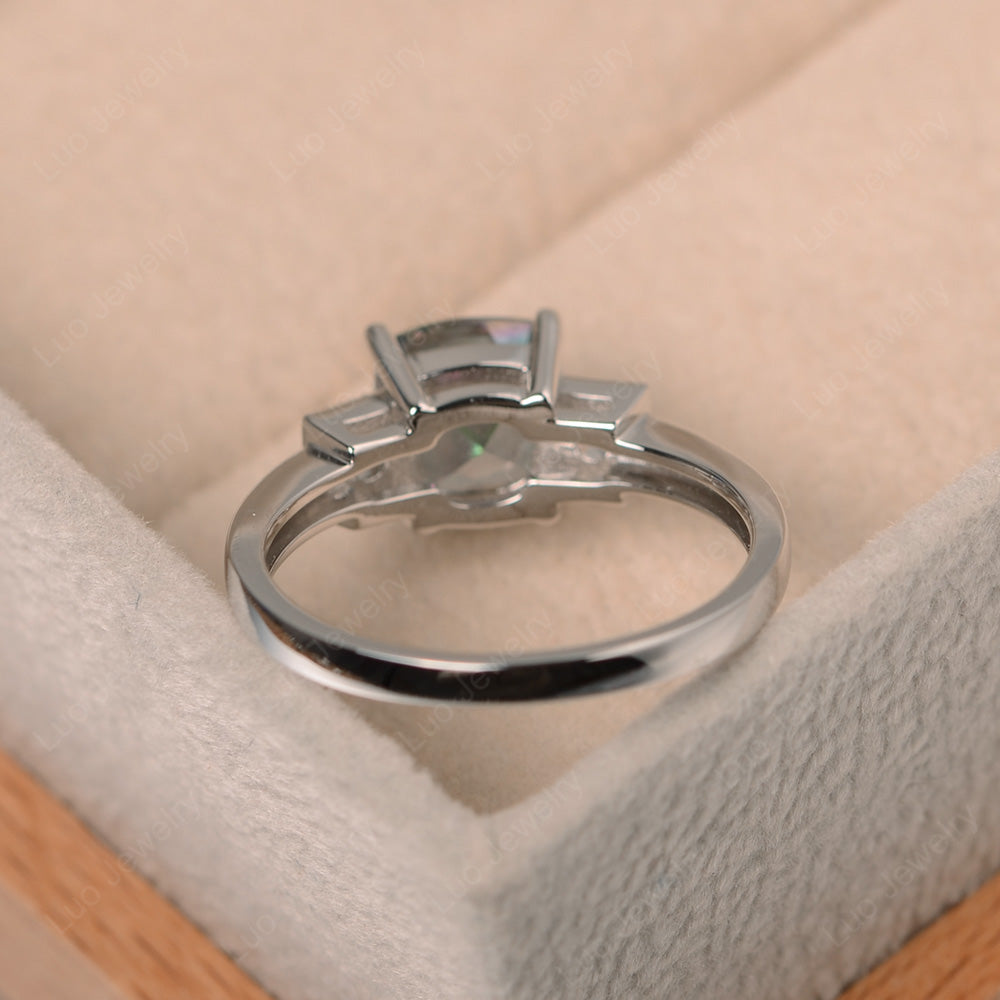Cushion Cut Mystic Topaz Promise Ring Art Deco - LUO Jewelry