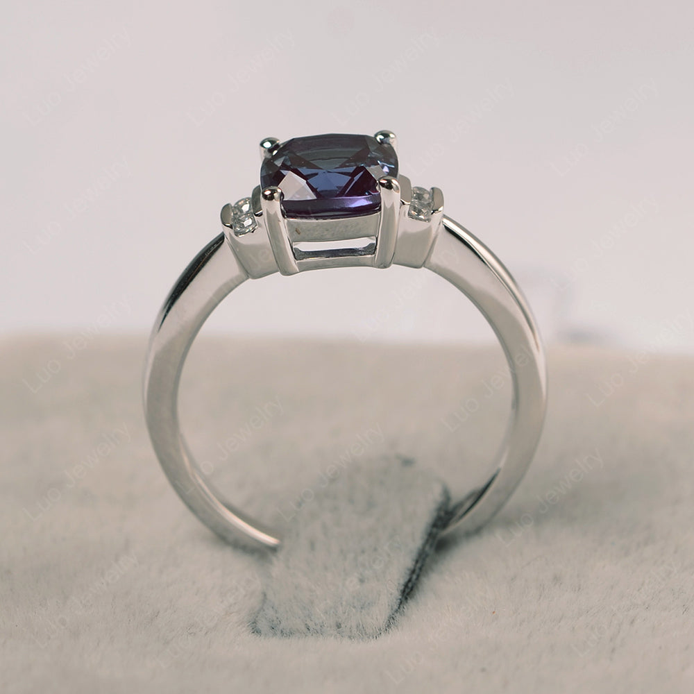 Alexandrite Cushion Cut Engagement Ring - LUO Jewelry