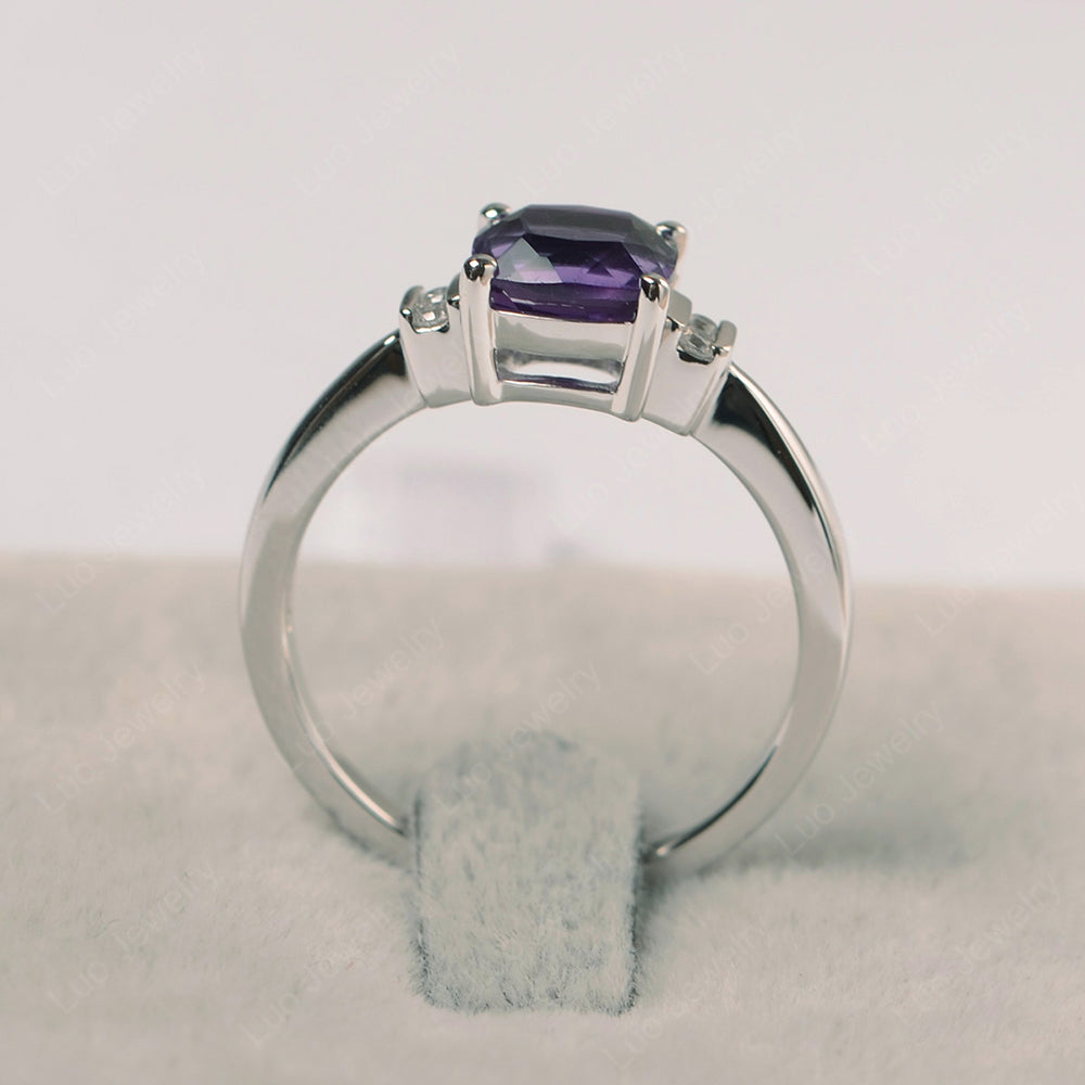 Amethyst Cushion Cut Engagement Ring - LUO Jewelry