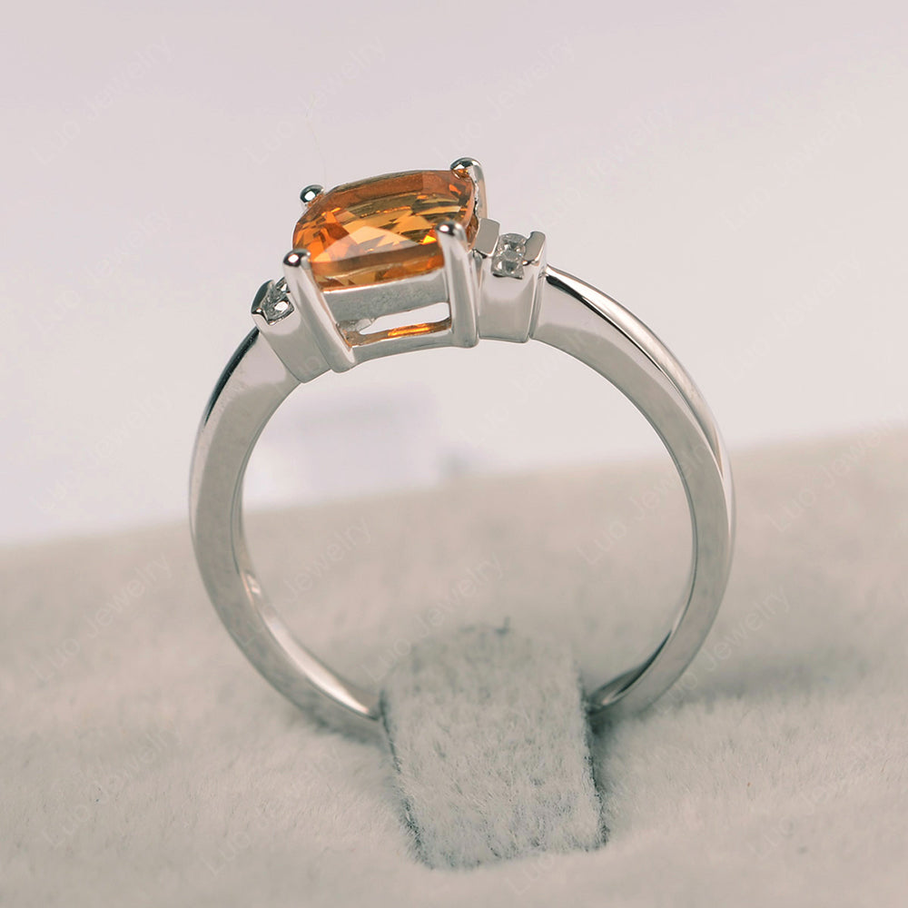 Citrine Cushion Cut Engagement Ring - LUO Jewelry