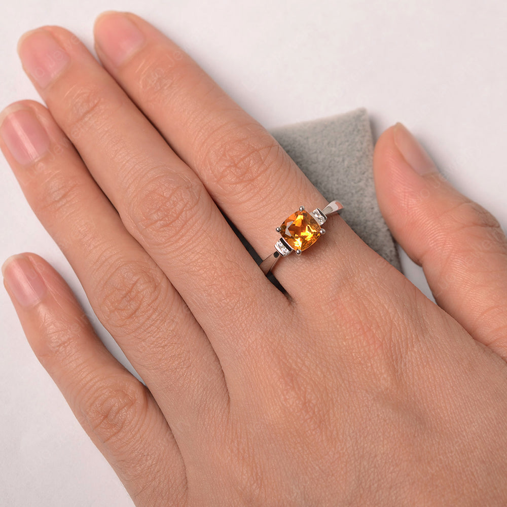 Citrine Cushion Cut Engagement Ring - LUO Jewelry