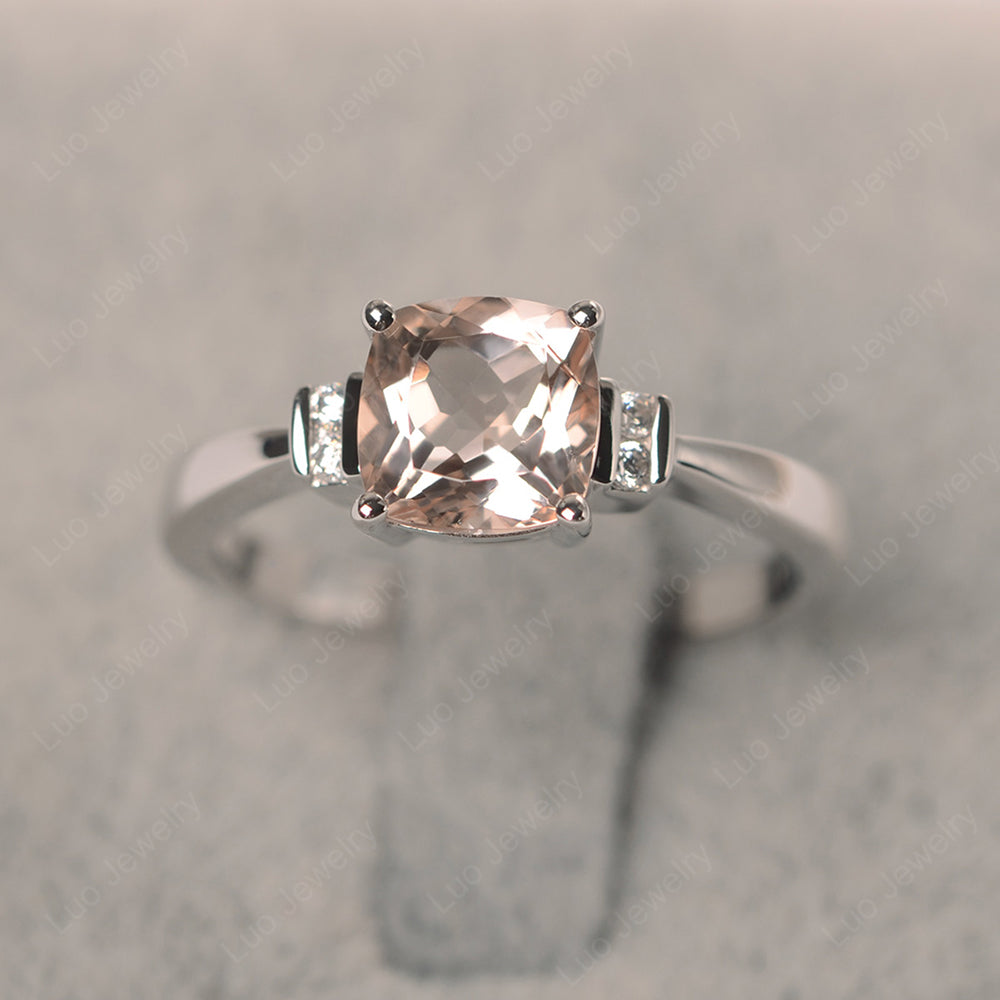 Morganite Cushion Cut Engagement Ring - LUO Jewelry