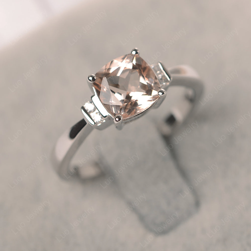 Morganite Cushion Cut Engagement Ring - LUO Jewelry