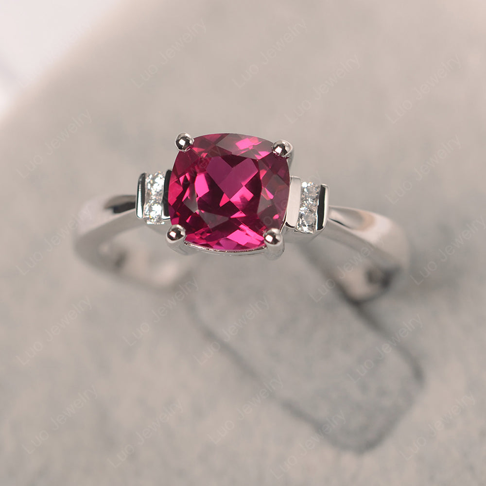 Ruby Cushion Cut Engagement Ring | LUO