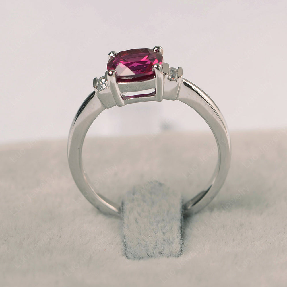 Ruby Cushion Cut Engagement Ring - LUO Jewelry