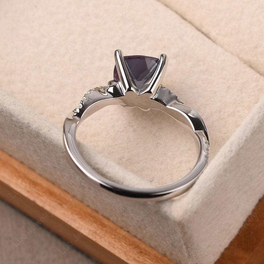 Cushion Cut Alexandrite Twist Engagement Rings - LUO Jewelry