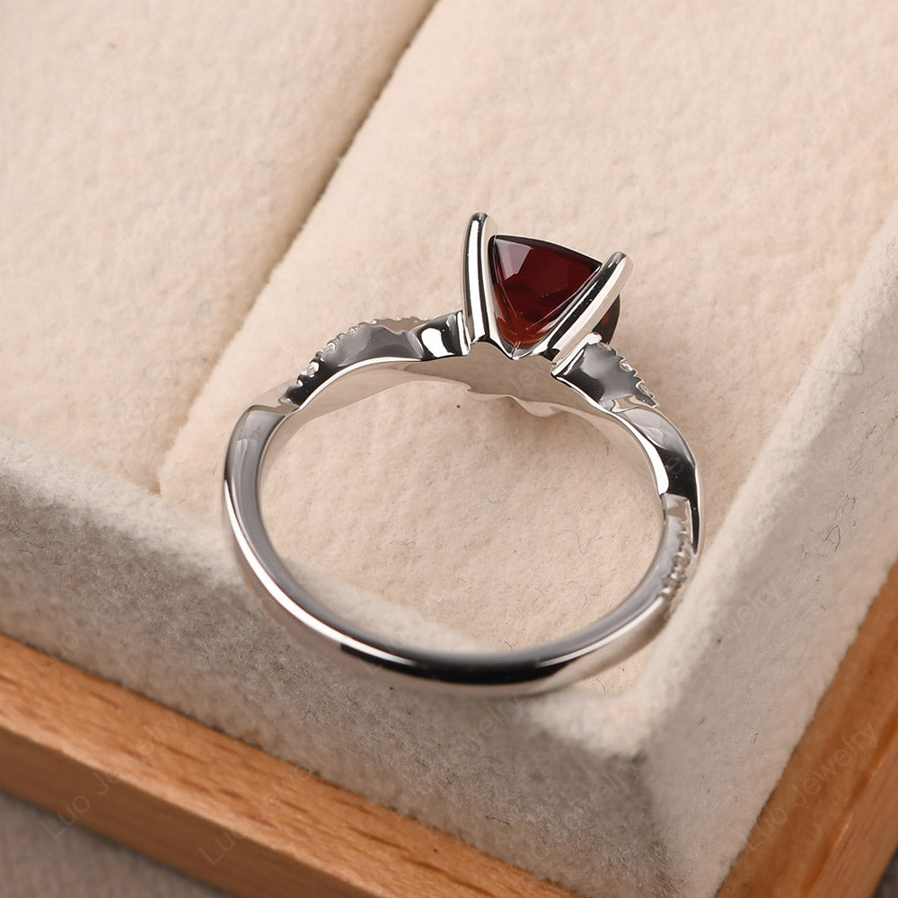 Cushion Cut Garnet Twist Engagement Rings - LUO Jewelry