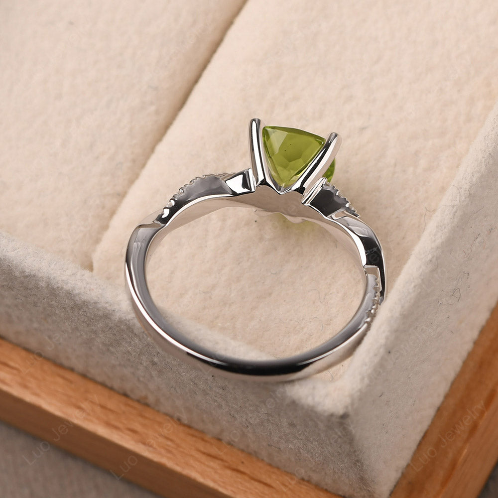 Cushion Cut Peridot Twist Engagement Rings - LUO Jewelry