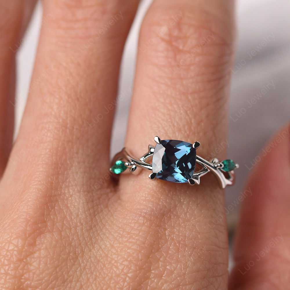 Cushion Cut Alexandrite Ring - LUO Jewelry