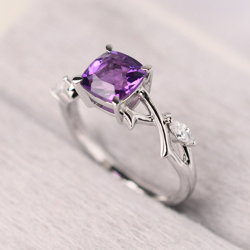 Cushion Cut Amethyst Ring - LUO Jewelry