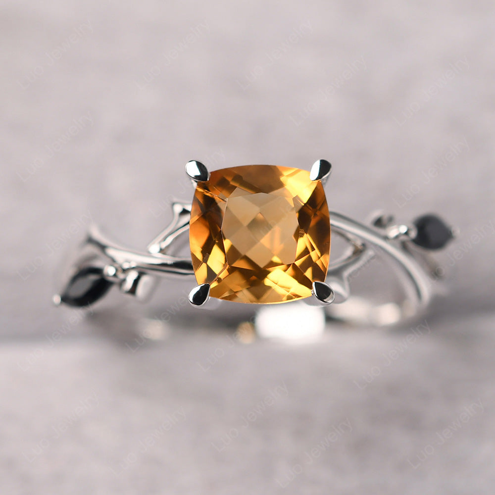 Cushion Cut Citrine Ring - LUO Jewelry