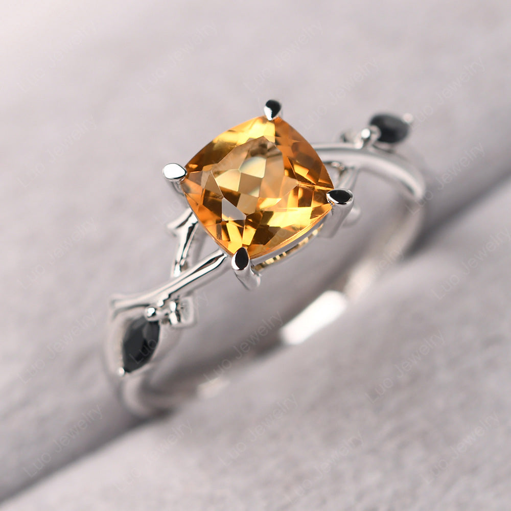 Cushion Cut Citrine Ring - LUO Jewelry