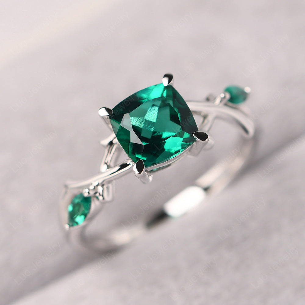 Cushion Cut Emerald Ring - LUO Jewelry