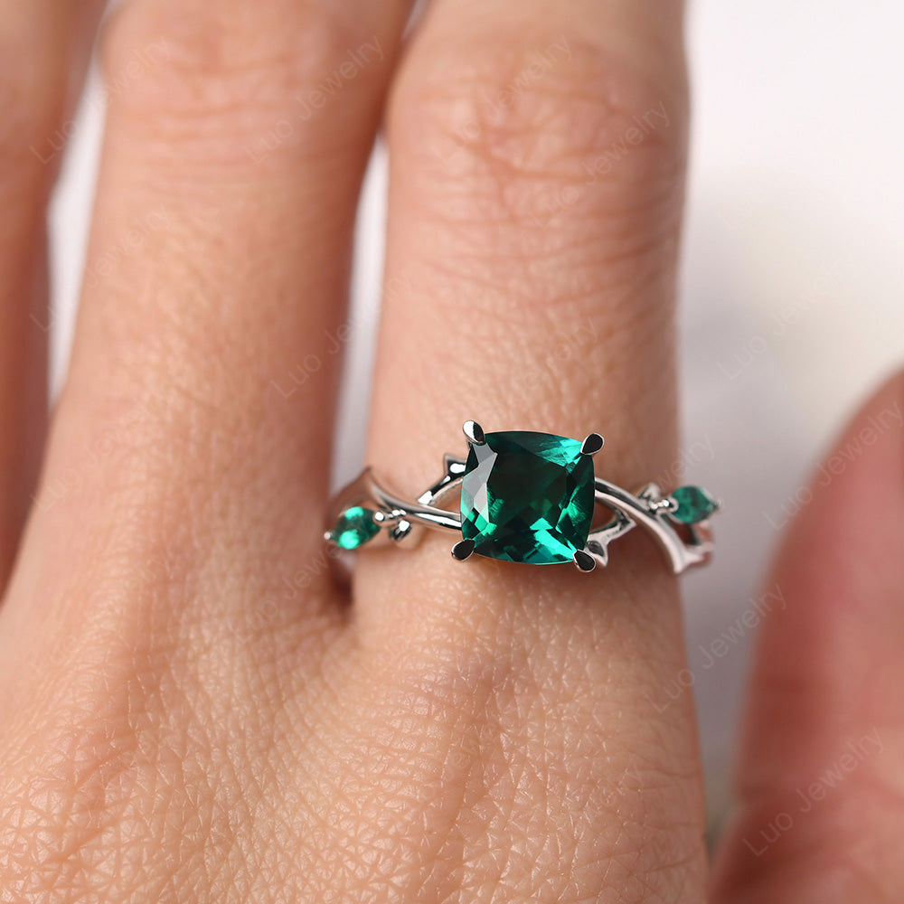 Cushion Cut Emerald Ring - LUO Jewelry
