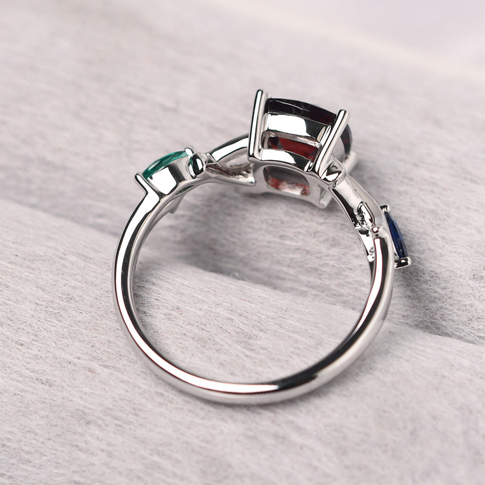 Cushion Cut Garnet Ring - LUO Jewelry
