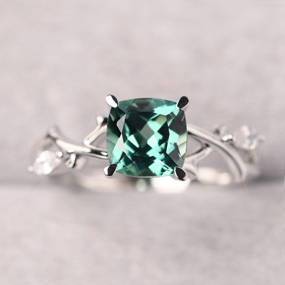 Cushion Cut Green Sapphire Ring - LUO Jewelry