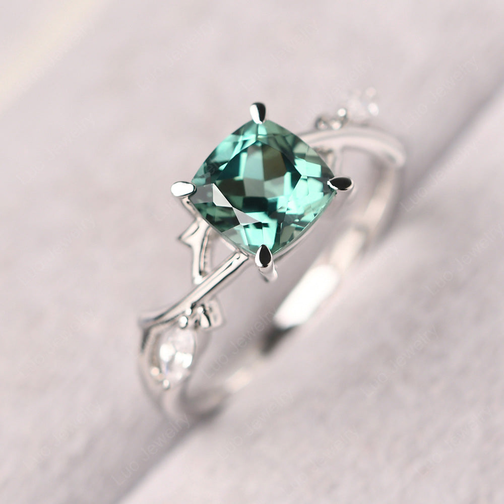Cushion Cut Green Sapphire Ring - LUO Jewelry