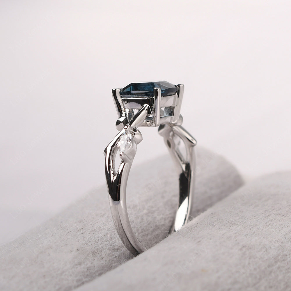 Cushion Cut London Blue Topaz Ring - LUO Jewelry