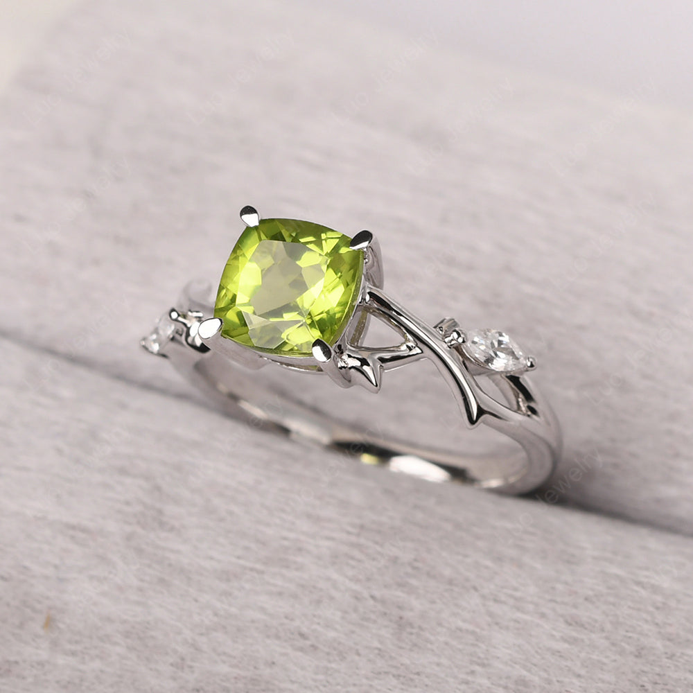 Cushion Cut Peridot Ring - LUO Jewelry