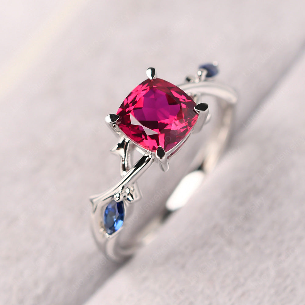 Cushion Cut Ruby Ring - LUO Jewelry