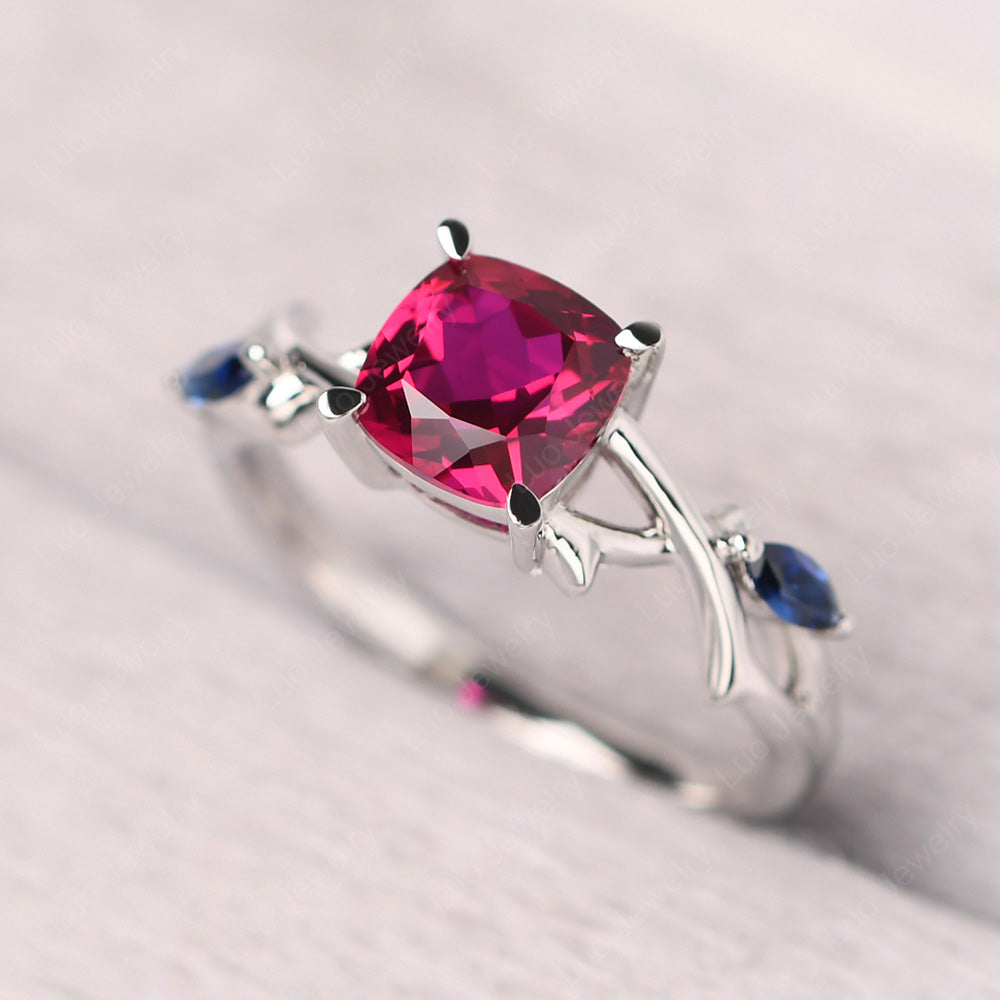 Cushion Cut Ruby Ring - LUO Jewelry