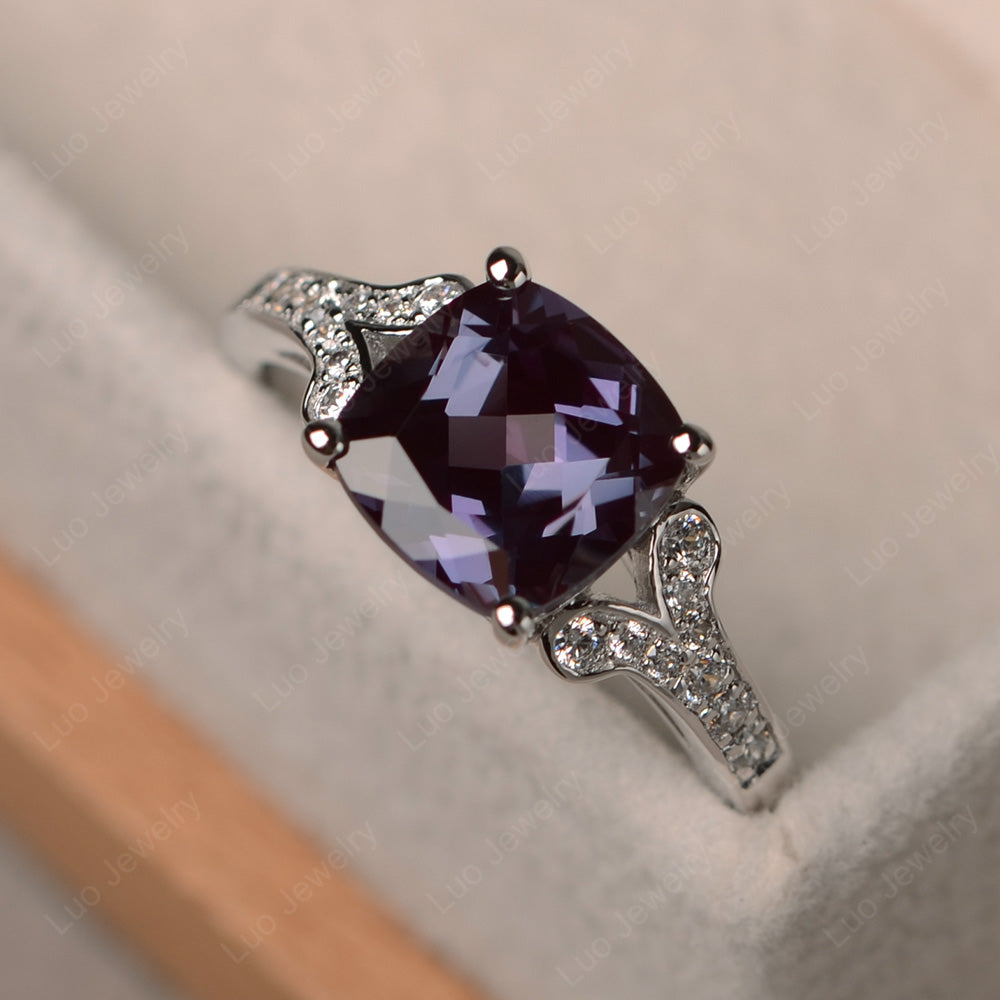 statement alexandrite rings cushion cut - LUO Jewelry